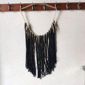 Black string with gold cones necklace!!